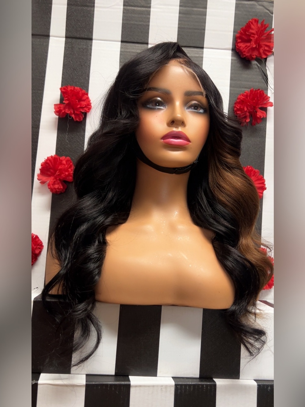 5x5 lace closure highlight wig 20 inches 100% human hair